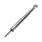 Bishop Tendon Tucker, Triangular Shaped Tips, Marked For 5mm/10mm Tucks, Round Knurled Handle, Polished Finish, Overall Length 4-1/4" (108mm) 553464,5-3415,E2304